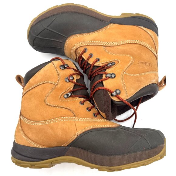LL Bean Mens 12M Brown Leather Primaloft Storm Chaser Winter Duck Boots TEK 2.0 - Picture 6 of 16